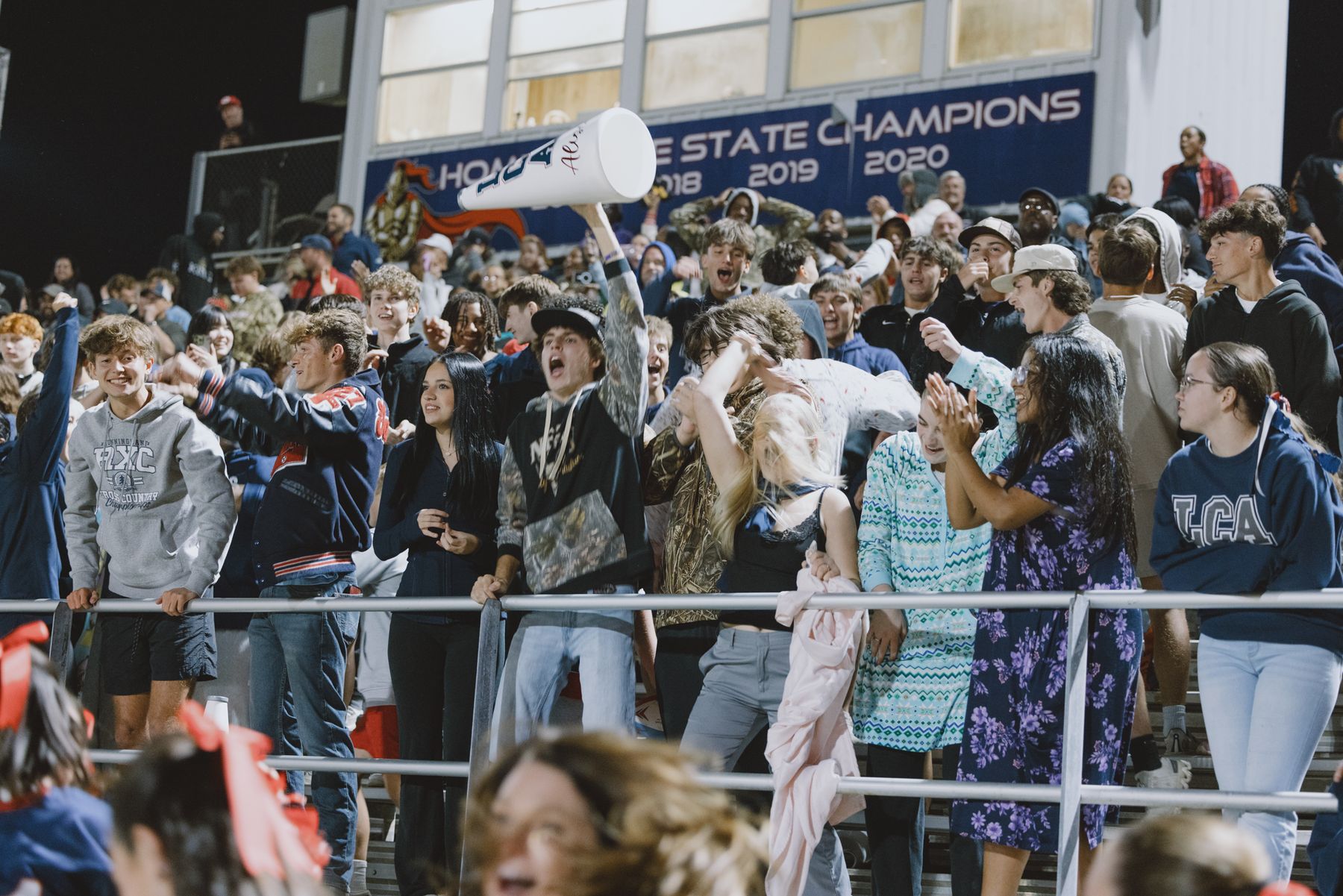 LCA student section celebrating